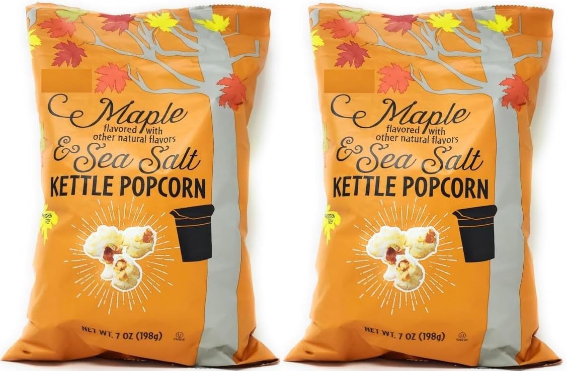 2 Pack of Maple and Sea Salt Kettle Corn By Trader Js 7oz Bags