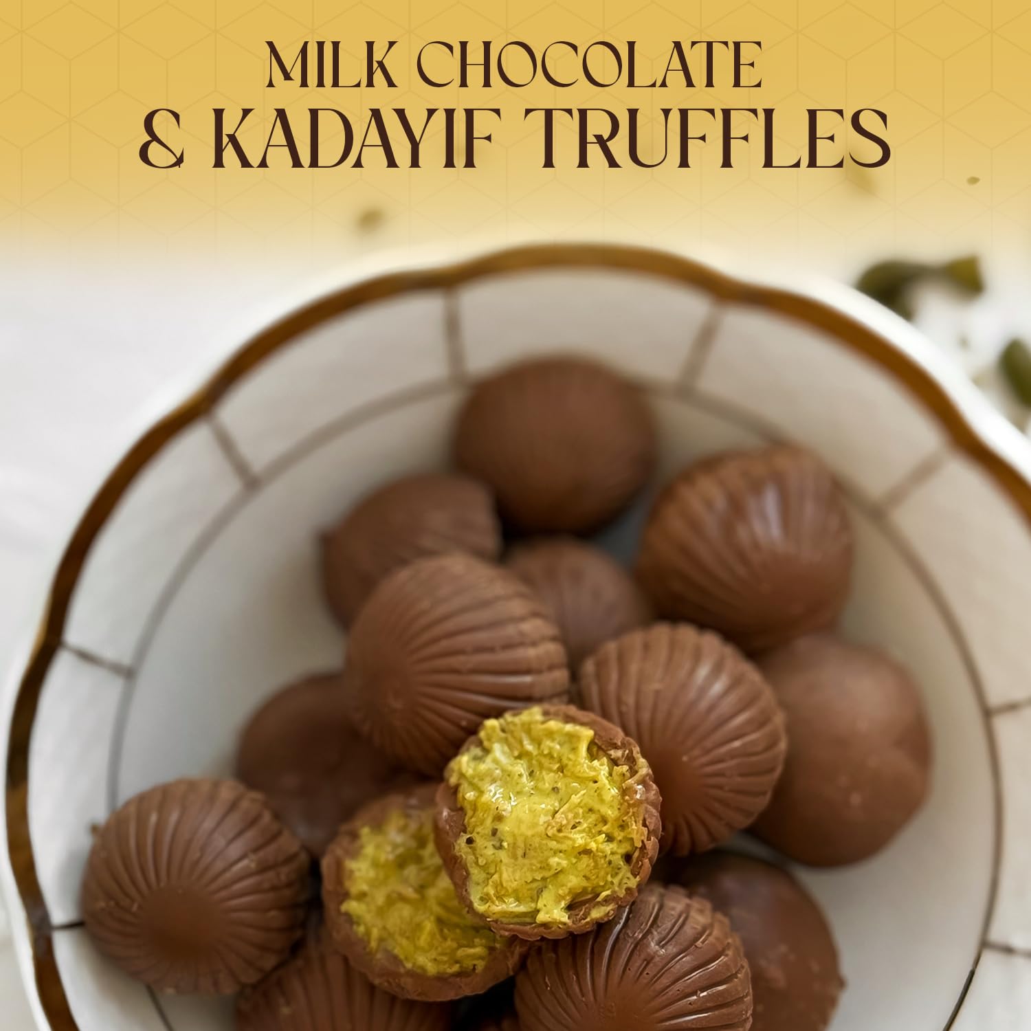 Beemax Dubai Style Chocolate Truffles– 2 Pack, Dubai Chocolate Truffles Filled with Pistachio Cream, Milk Chocolate & Crunchy Kadaifi | Gourmet Middle Eastern Candy, 4.24oz Each Bag