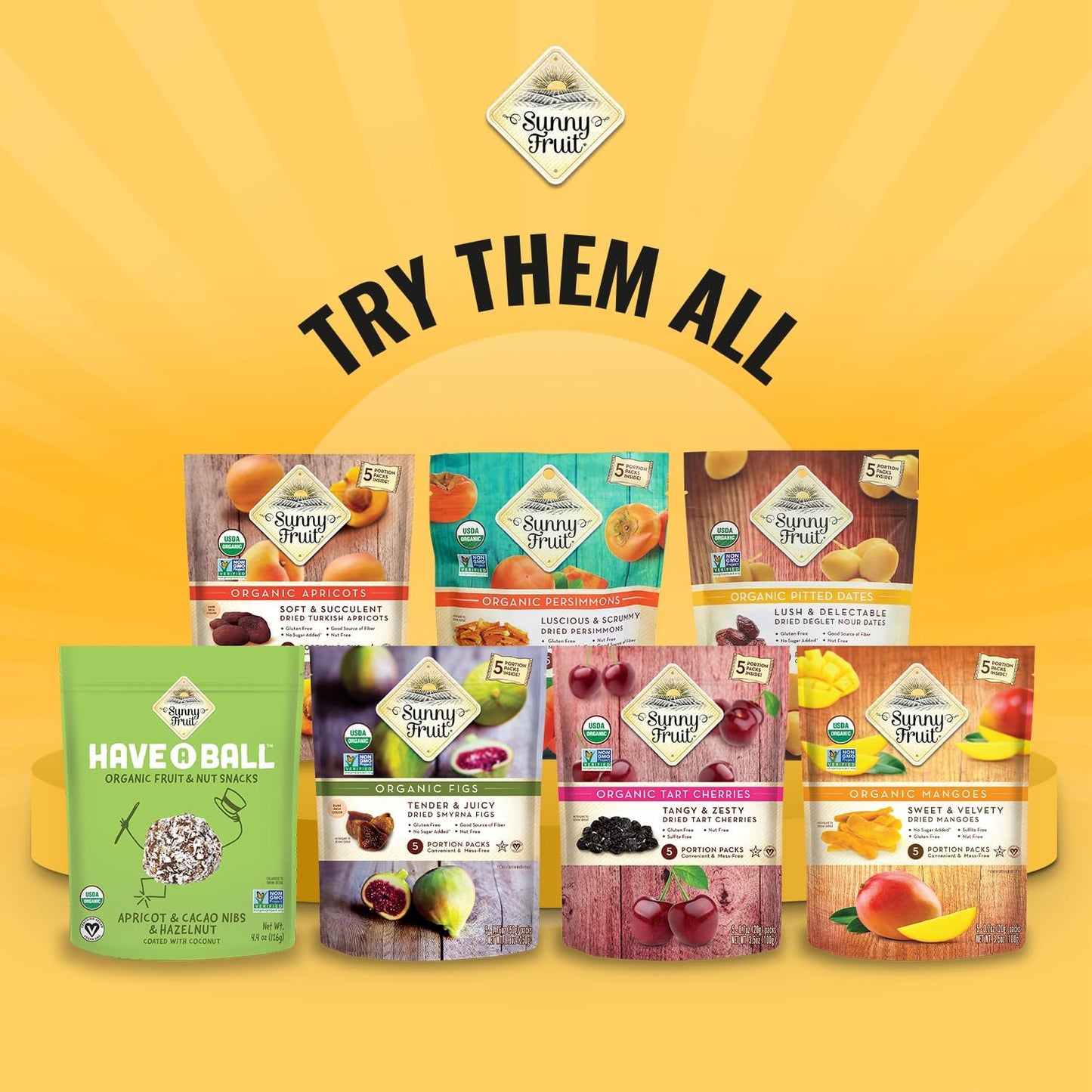 Sunny Fruit Soft Organic Turkish Dried Figs - 1 Bag (5 Individual Portion Packs) | No Preservatives, No Sugar Added | Healthy, Convenient Snack Packs | ORGANIC, NON-GMO, VEGAN, HALAL, KOSHER