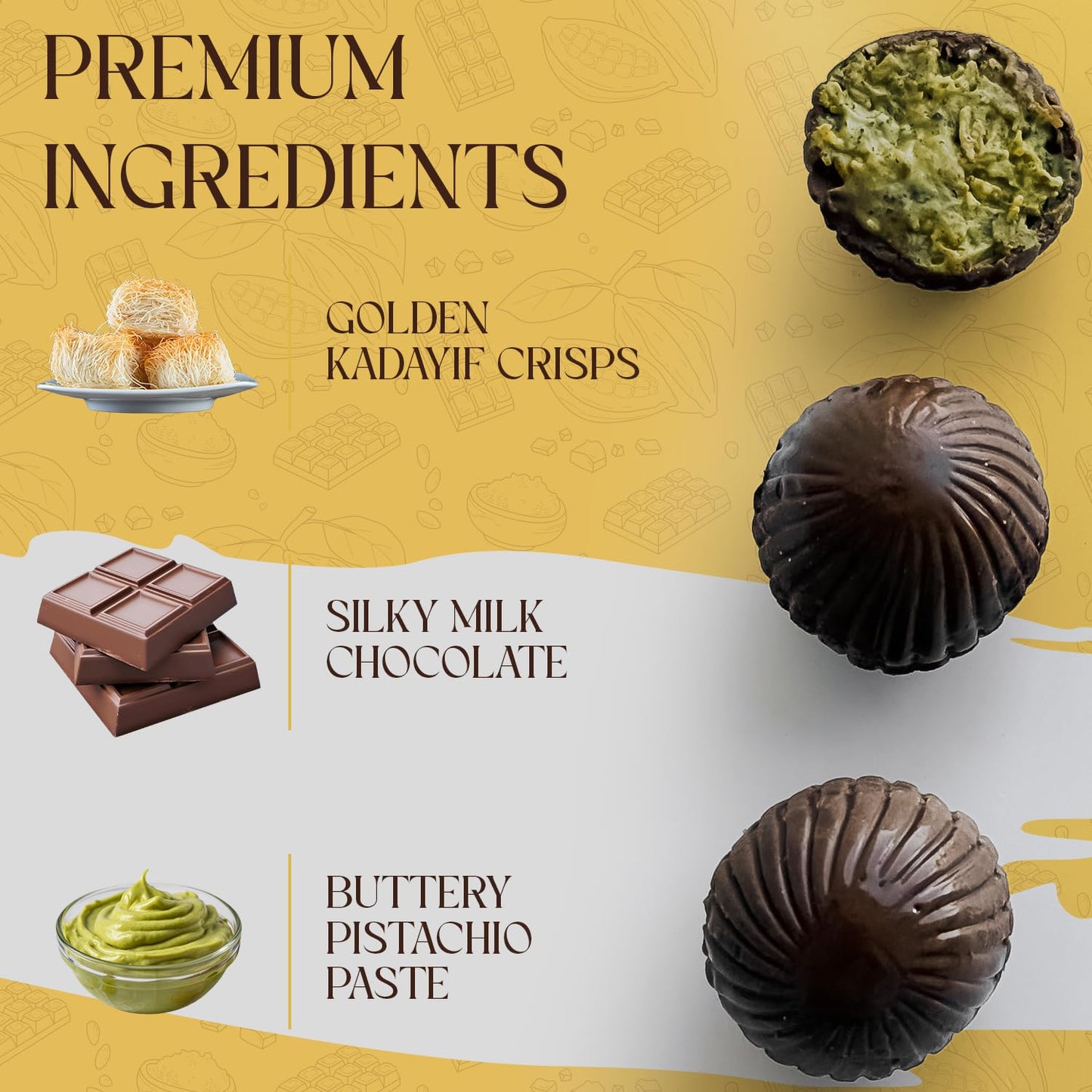 Beemax Dubai Style Chocolate Truffles– 2 Pack, Dubai Chocolate Truffles Filled with Pistachio Cream, Milk Chocolate & Crunchy Kadaifi | Gourmet Middle Eastern Candy, 4.24oz Each Bag
