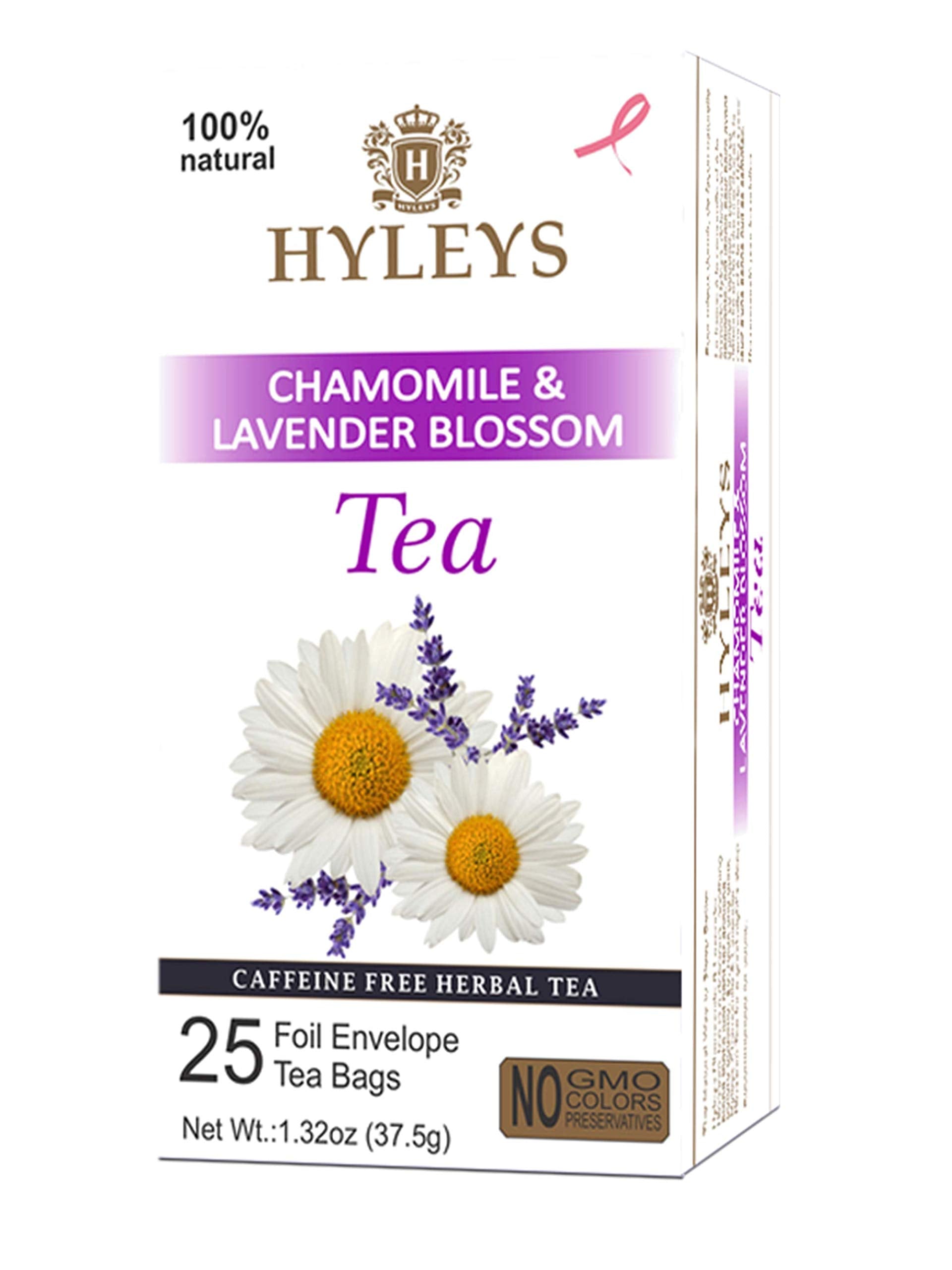 Hyleys Caffeine-Free Herbal Tea - Mint, Rosemary, Valerian Root, Lavender - 25 Tea Bags (1 Pack) - Calm Sleep Tea for a Relaxing Nightly Cup