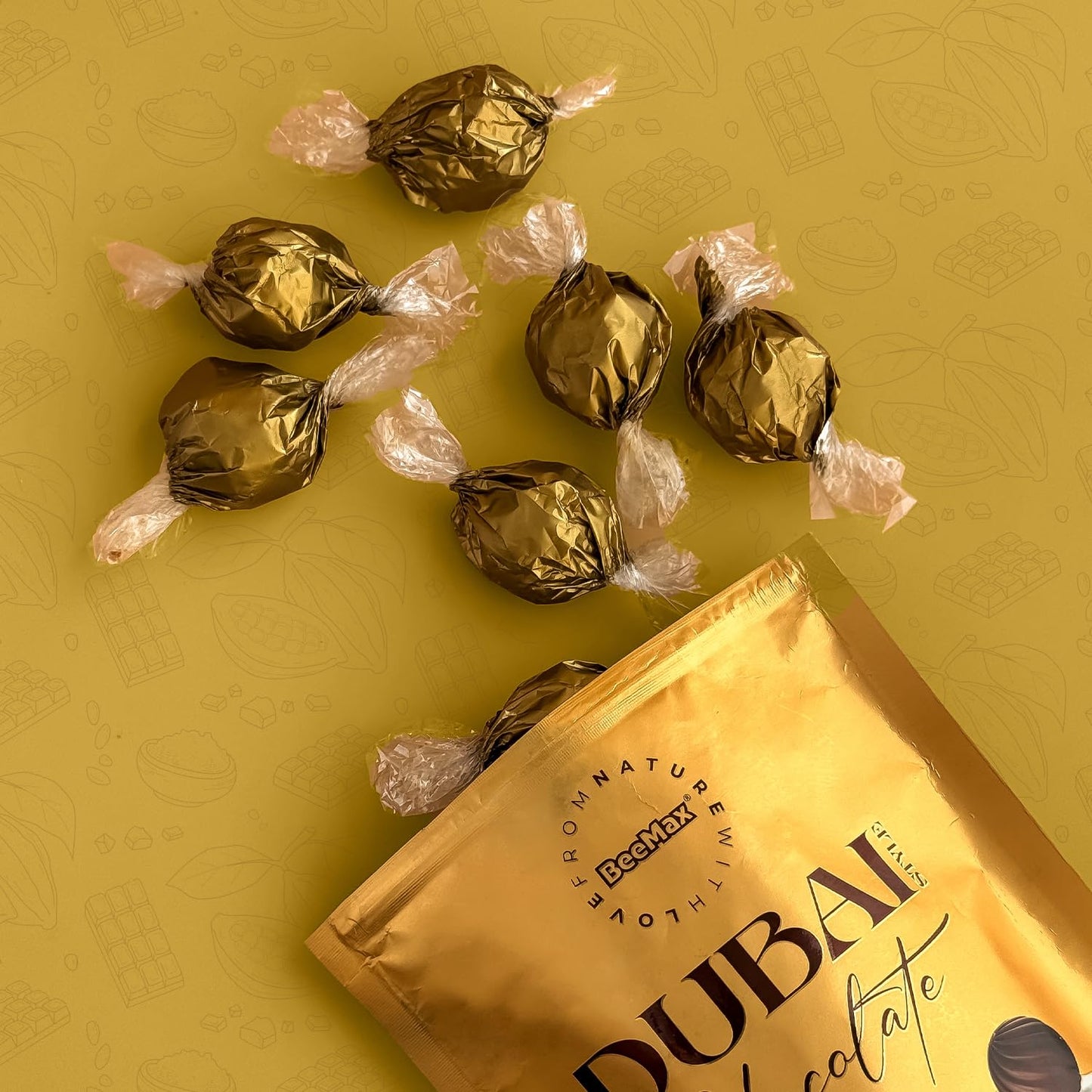 Beemax Dubai Style Chocolate Truffles– 2 Pack, Dubai Chocolate Truffles Filled with Pistachio Cream, Milk Chocolate & Crunchy Kadaifi | Gourmet Middle Eastern Candy, 4.24oz Each Bag