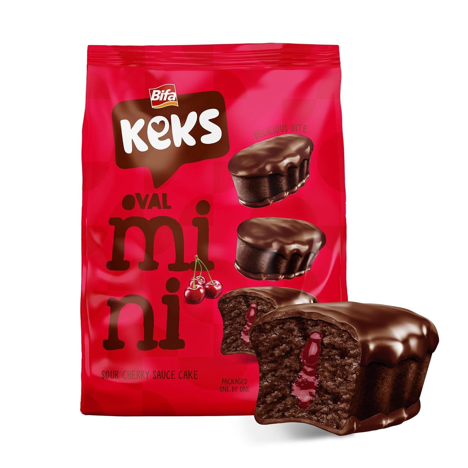 (2 pack) BifaKeks Chocolate Sour Cherry Sauce Cake, Individually Wrapped cake, 3 Bag Variety Pack, 10 mini cakes per bag