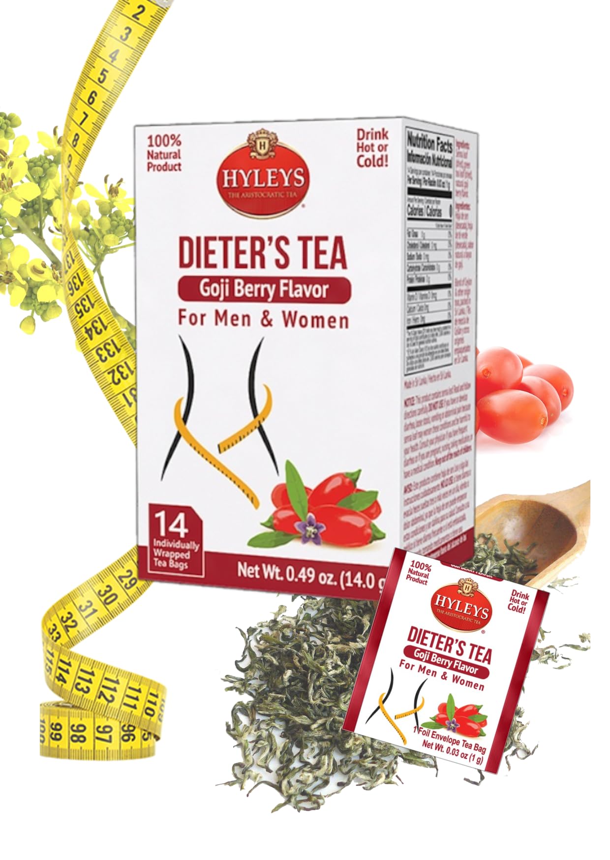 Hyleys Wellness Ginger & Honey Black Tea - Natural Digestive Support with Pure Ceylon Tea - 25 Tea Bags