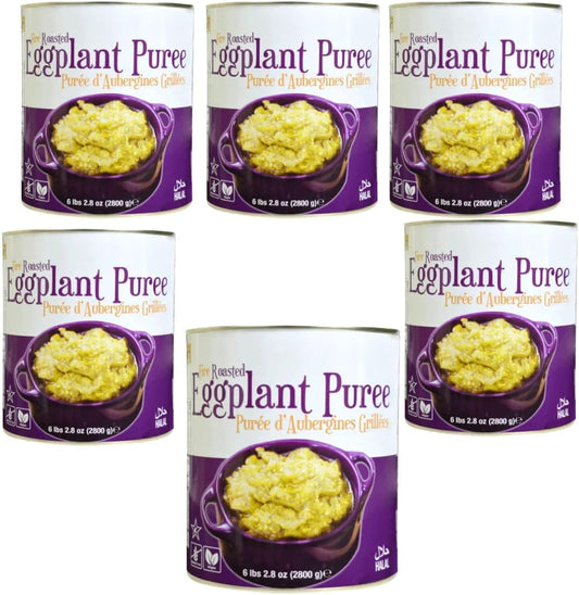 Roasted Eggplant Puree 6 Pound 2.8oz, Pack of 6 - Gourmet212 Mediterenean Delicacies