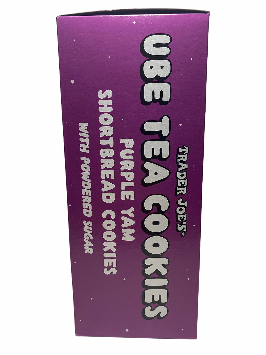 Trader Joe's Ube Tea Cookies Purple Yam Shortbread Cookies with Powdered Sugar, 10 oz (Pack of 1)