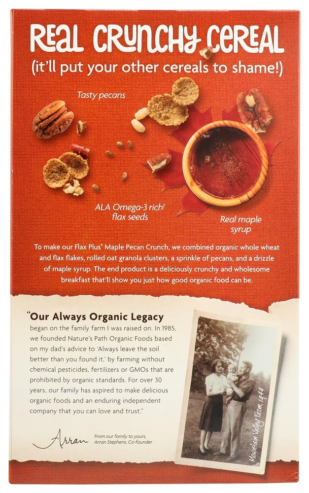 Nature's Path Organic Flax Plus Cereal Maple Pecan Crunch -- 11.5 oz - 2 pc