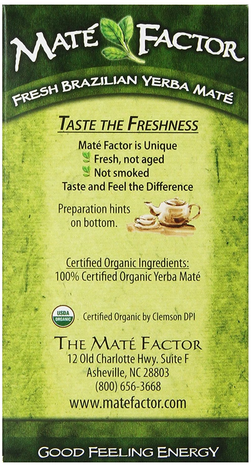Mate Factor, Organic Yerba Mate, Fresh Green, 24 Tea Bags, 2.96 oz (84 g) - 2 pack