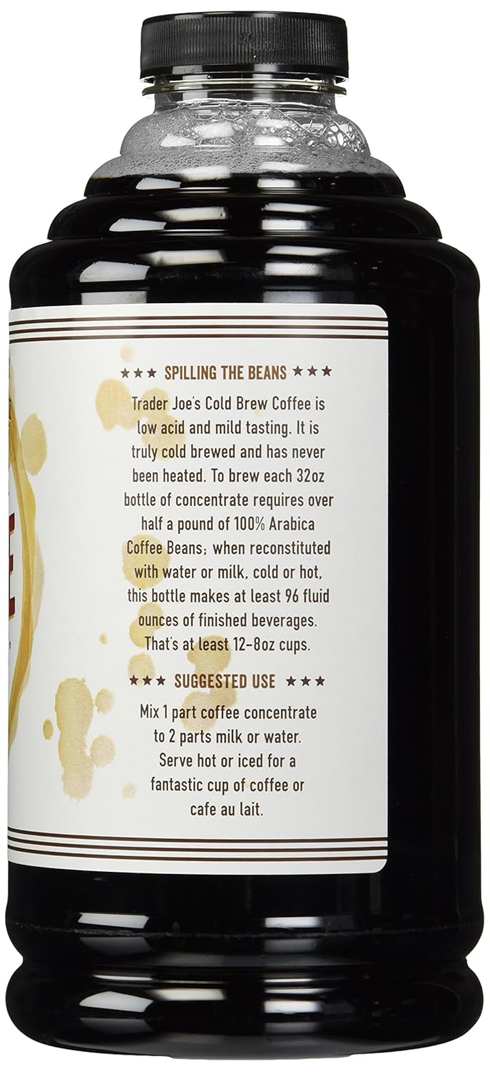Trader Joe's Cold Brew Coffee Concentrate 100% Arabica Beans, 32 fl. oz. - 2 Pack