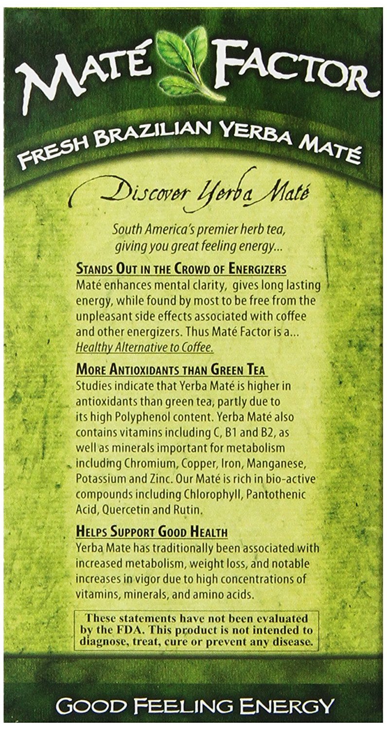 Mate Factor, Organic Yerba Mate, Fresh Green, 24 Tea Bags, 2.96 oz (84 g) - 2 pack