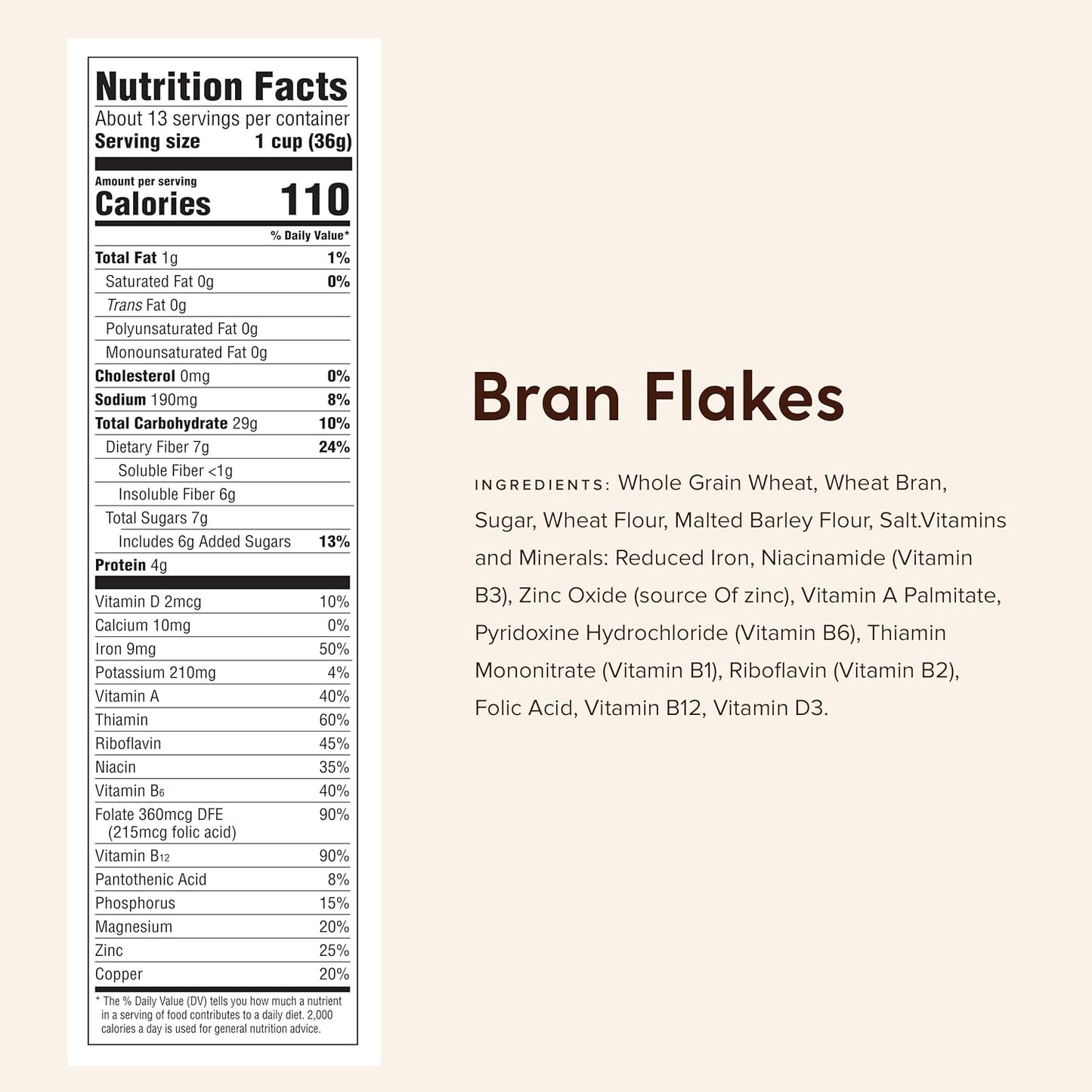Bran Flakes Breakfast Cereal - 16 Oz (Pack of 4)