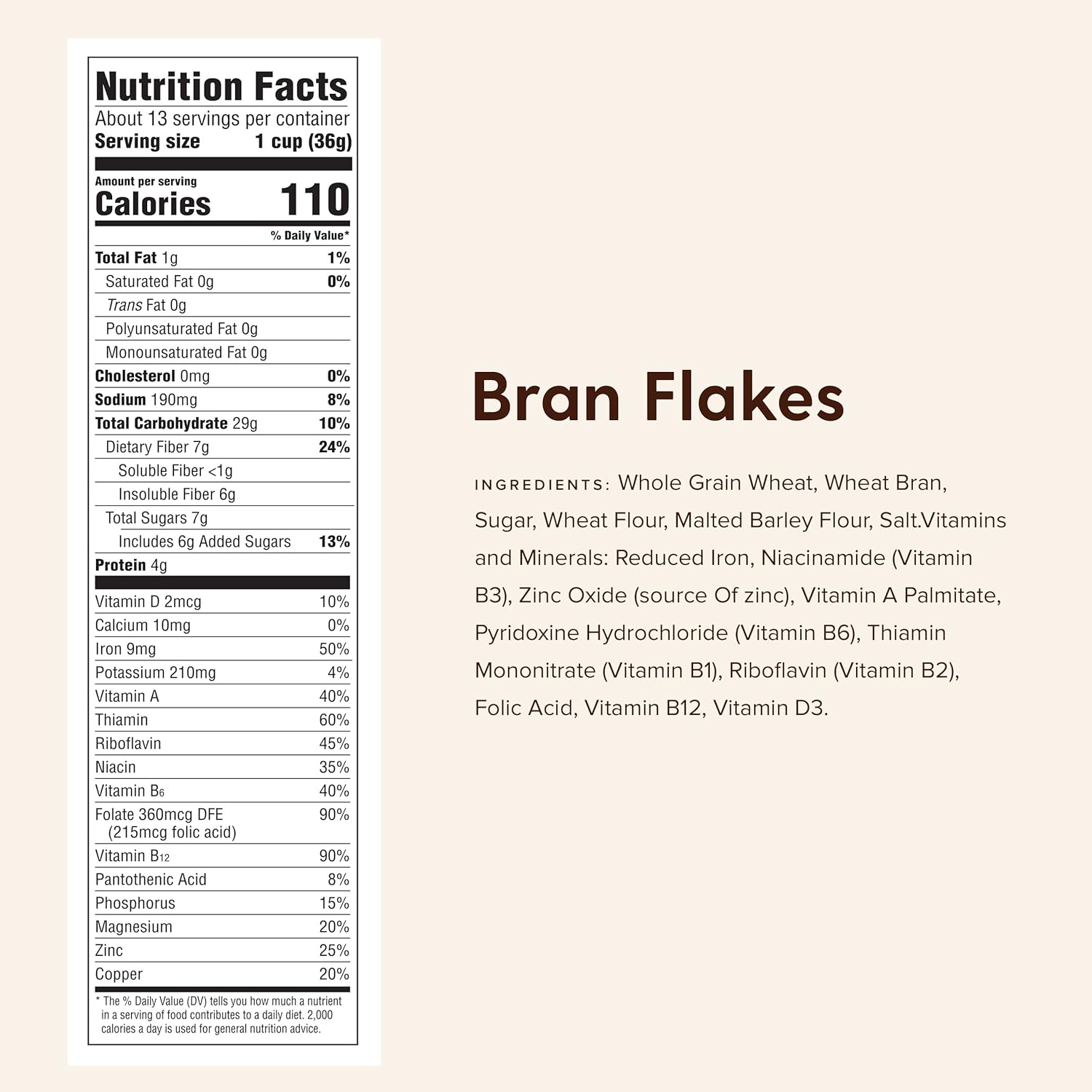 Bran Flakes Breakfast Cereal - 16 Oz (Pack of 4)