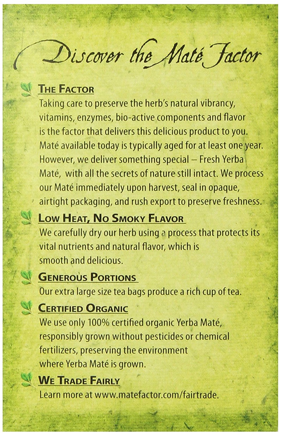 Mate Factor, Organic Yerba Mate, Fresh Green, 24 Tea Bags, 2.96 oz (84 g) - 2 pack