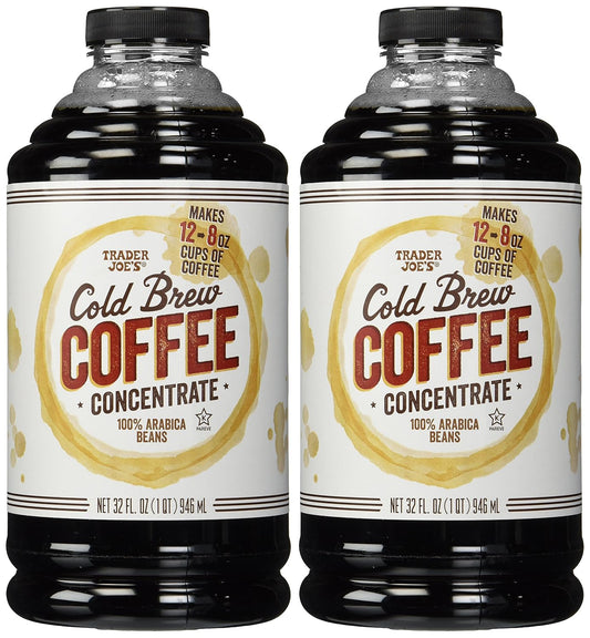 Trader Joe's Cold Brew Coffee Concentrate 100% Arabica Beans, 32 fl. oz. - 2 Pack