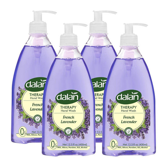 Dalan Therapy French Lavender Ultra Moisturizing Liquid Hand Soap for Normal and Dry Hands Fresh Clean and Soft Feeling (13.5 Fl Oz / 400 mL (Pack of 4))