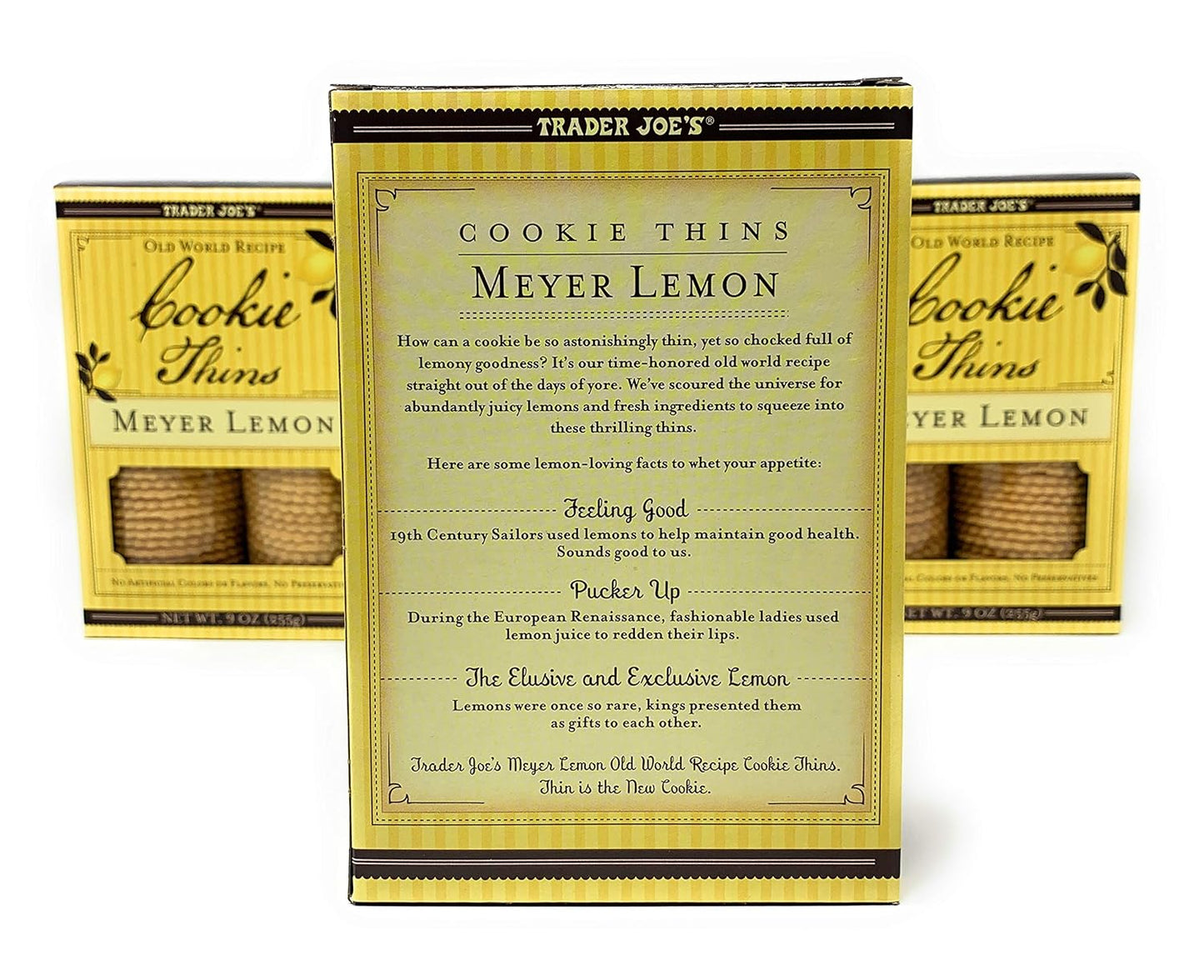 Trader Joe's Meyer Lemon Cookie Thins (Pack of 3)