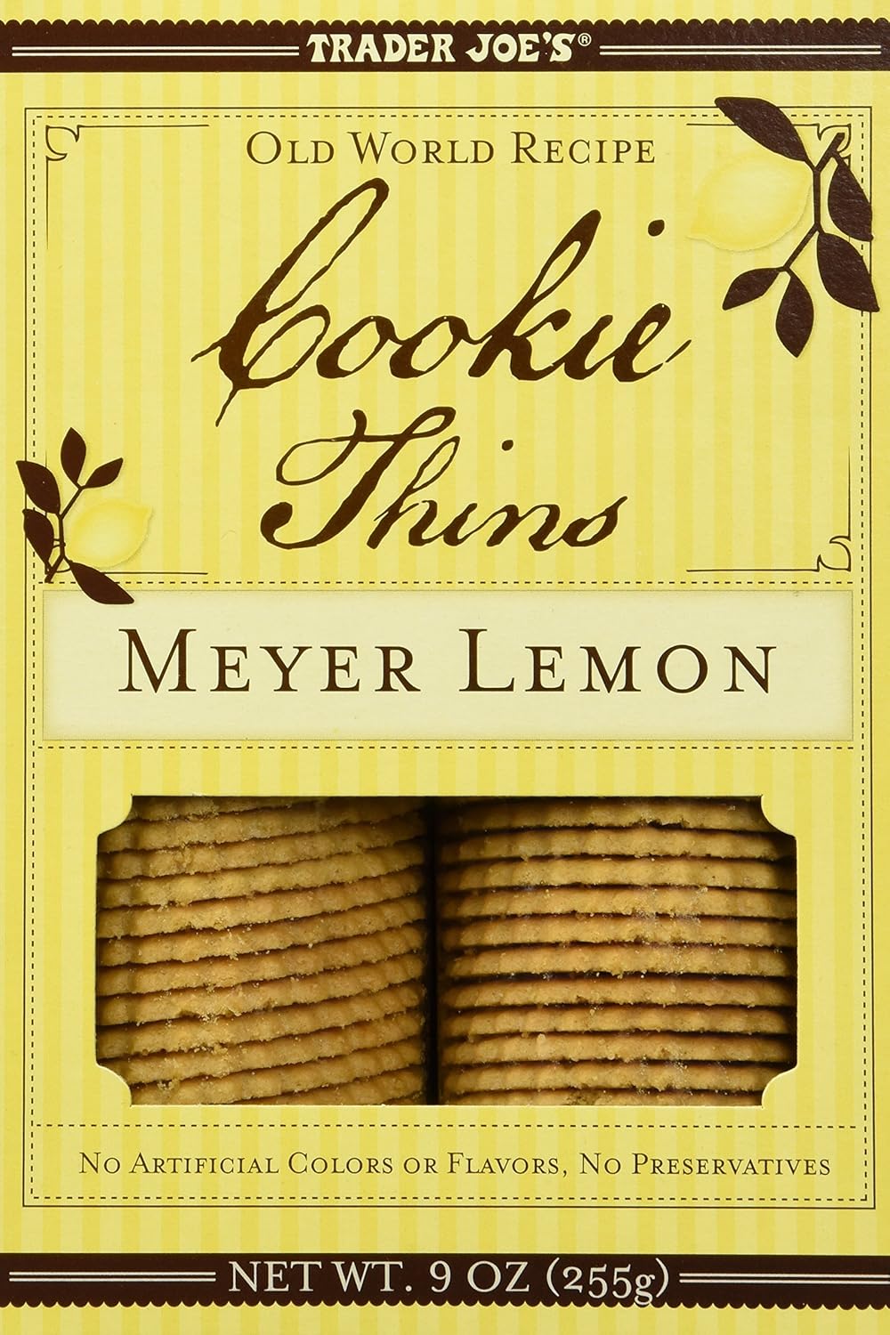 Trader Joe's Meyer Lemon Cookie Thins 9oz(255g), 4 Pack