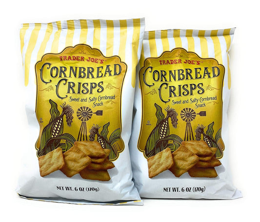 Trader Joe's - Cornbread Crisps - Sweet and Salty Snack 6oz (2 Bags)