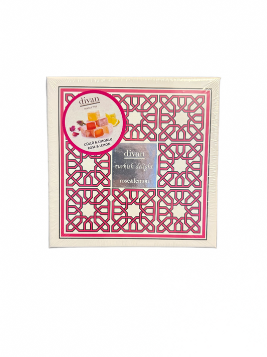 Divan Turkish Delight Rose & Lemon (Gullu & Limonlu) Halal (250g / 8,81oz)