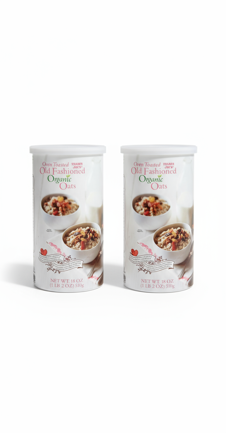 Trader Joe's Oven Toasted Old Fashioned Organic Oats 18 OZ ~ 2 pack