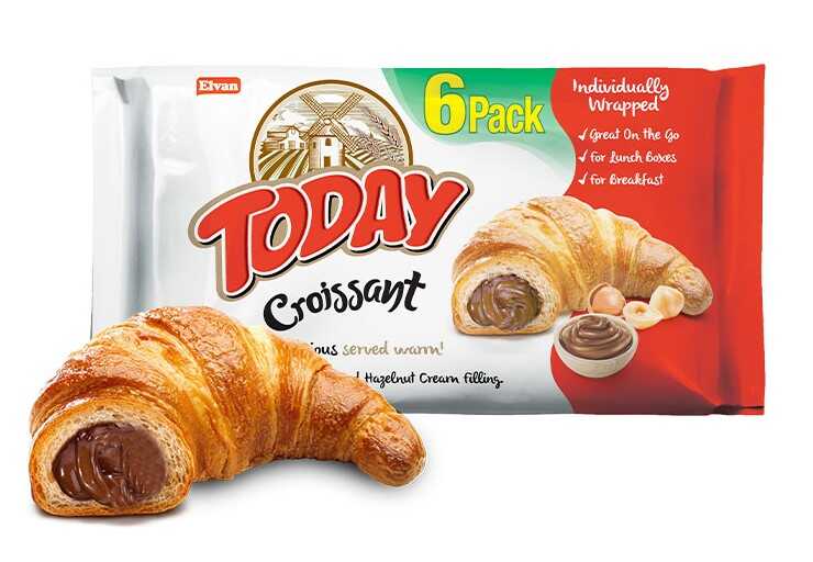 Today Chocolate Croissant | Individually Wrapped, Buttery Soft Croissant, Ready to eat Breakfast Pastry, or Lunchbox Snacks - Each pack contains 6 pastries, 2-pack deal for a total of 12 croissants byElvan