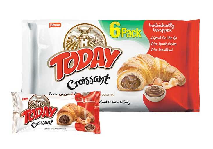 Today Chocolate Croissant | Individually Wrapped, Buttery Soft Croissant, Ready to eat Breakfast Pastry, or Lunchbox Snacks - Each pack contains 6 pastries, 2-pack deal for a total of 12 croissants byElvan