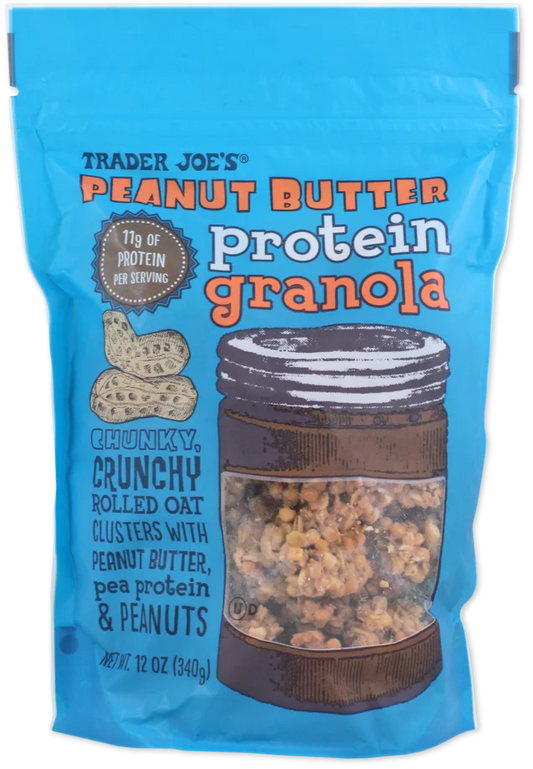 Trader Joe's Peanut Butter Protein Granola Crunchy 12 oz ( 4 Pack )